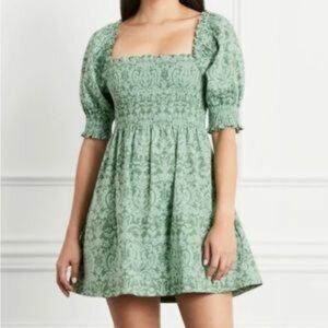Hill House Home Medium Athena Nap Dress in Green Brocade